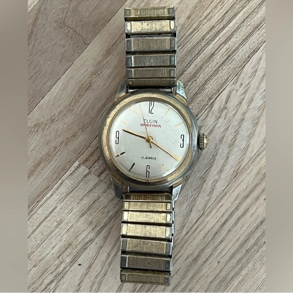 Elgin Sportsman Men's Watch Vintage 17 Jewels Mechanical Gold-Tone Case Dial